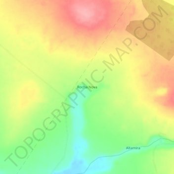 Carte topographique Rocha Nova, altitude, relief