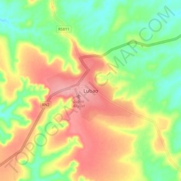 Carte topographique Lubao, altitude, relief