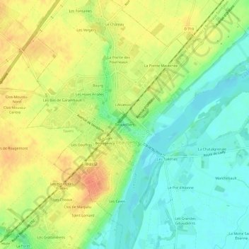 Carte topographique Beauvilliers, altitude, relief