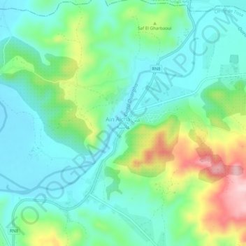 Carte topographique Ain Aicha, altitude, relief