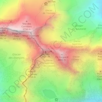 Carte topographique L'Ourson, altitude, relief