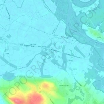 Carte topographique Triel, altitude, relief