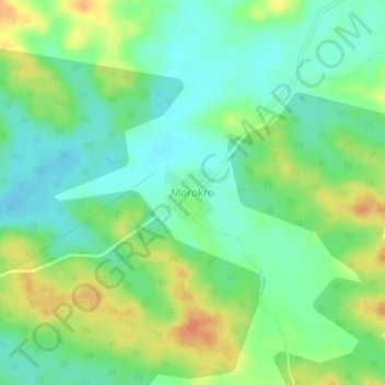 Carte topographique Morokro, altitude, relief