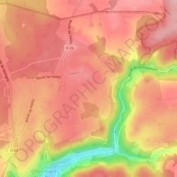 Carte topographique Les Arpents, altitude, relief