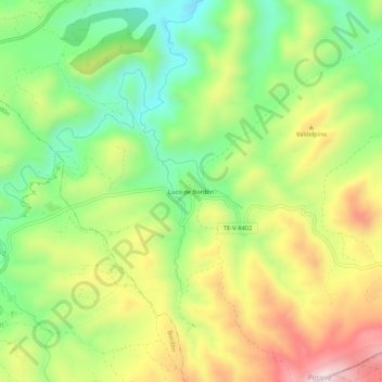 Carte topographique Luco de Bordón, altitude, relief