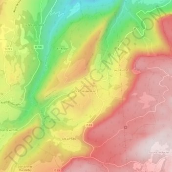 Carte topographique Choux, altitude, relief