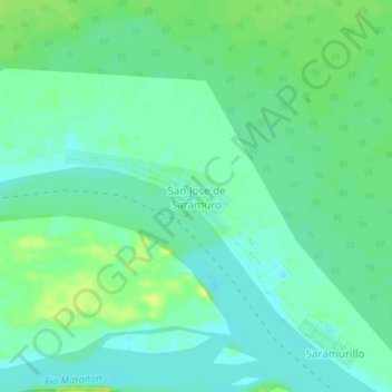 Carte topographique San Jose de Saramuro, altitude, relief