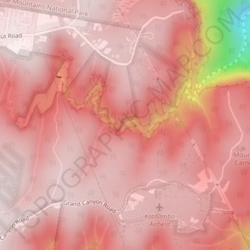 Carte topographique Grand Canyon, altitude, relief