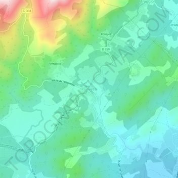 Carte topographique Palavesa, altitude, relief