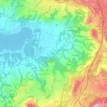 Carte topographique Capolago, altitude, relief