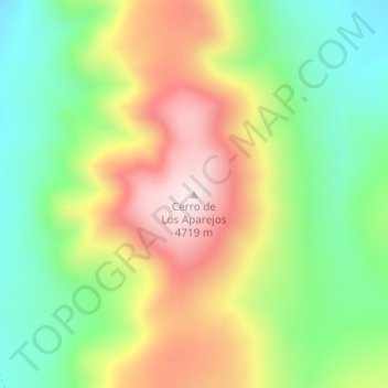 Carte topographique Cerro de Los Aparejos, altitude, relief