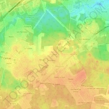 Carte topographique Chapet, altitude, relief