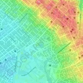 Carte topographique Ibirapuera, altitude, relief