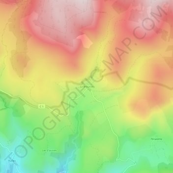 Carte topographique La Brousse, altitude, relief