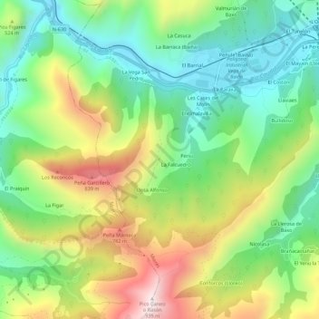 Carte topographique Tablao, altitude, relief