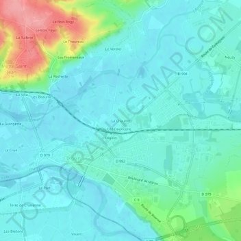 Carte topographique La Chaume, altitude, relief