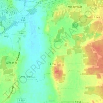 Carte topographique Övra Vesta, altitude, relief
