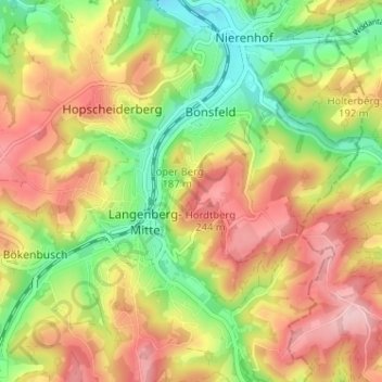 Carte topographique Texas, altitude, relief