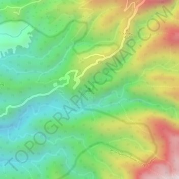 Carte topographique Rainbow Waterfall, altitude, relief