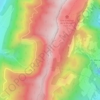 Carte topographique Pas de Bellecombe, altitude, relief