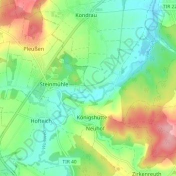 Carte topographique Forkatshof, altitude, relief