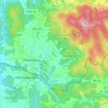 Carte topographique Altfaltern, altitude, relief