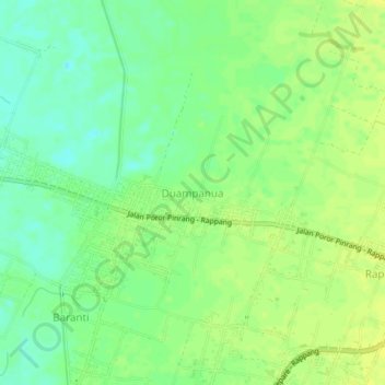 Carte topographique Duampanua, altitude, relief