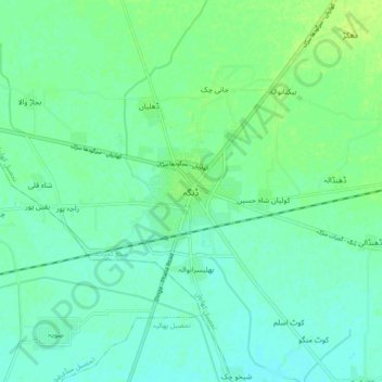 Carte topographique Dinga, altitude, relief