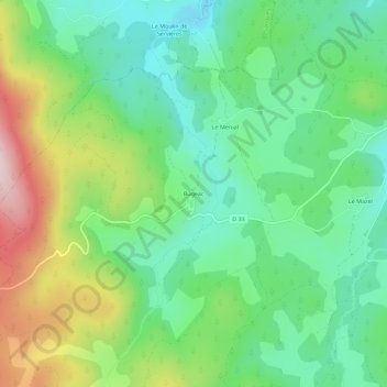 Carte topographique Bugeac, altitude, relief
