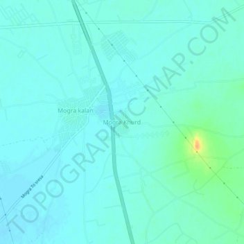 Carte topographique Mogra Khurd, altitude, relief