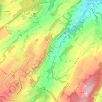 Carte topographique Franex, altitude, relief