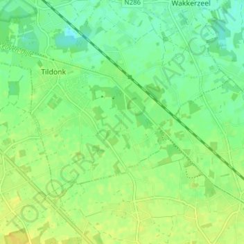 Carte topographique Sussenhoek, altitude, relief