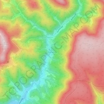 Carte topographique Unter Seebach, altitude, relief