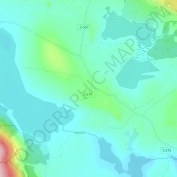 Carte topographique Offerdal, altitude, relief