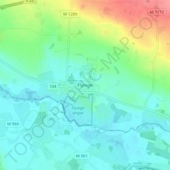Carte topographique Flyinge, altitude, relief