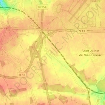 Carte topographique Le Coudray, altitude, relief