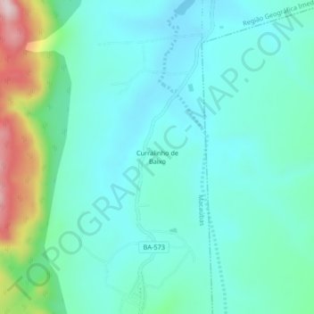 Carte topographique Curralinho de Baixo, altitude, relief