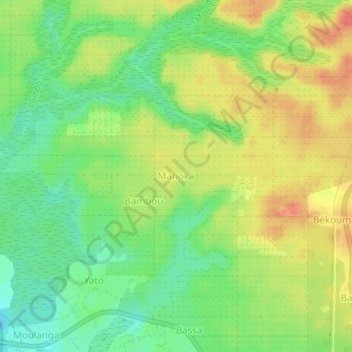 Carte topographique Manoka, altitude, relief
