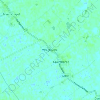 Carte topographique Wragholme, altitude, relief