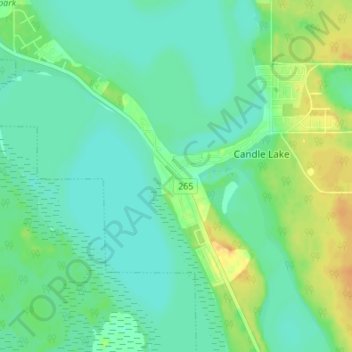 Carte topographique Candle Lake, altitude, relief