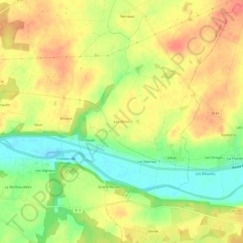 Carte topographique Les Zéros, altitude, relief