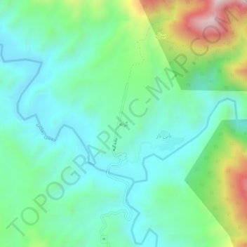 Carte topographique گزنه, altitude, relief