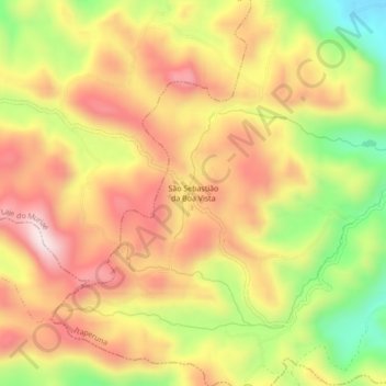 Carte topographique São Sebastião da Boa Vista, altitude, relief