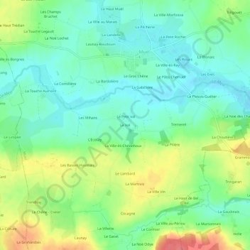 Carte topographique Le Val, altitude, relief