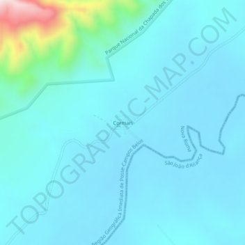 Carte topographique Cormari, altitude, relief
