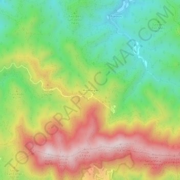 Carte topographique Montnegre, altitude, relief