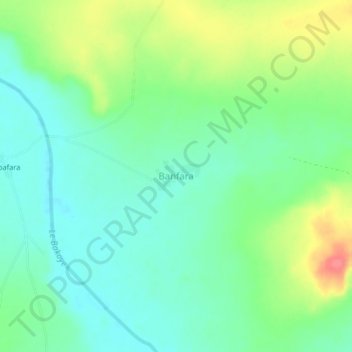 Carte topographique Banfara, altitude, relief