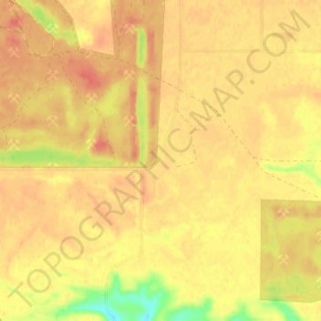 Carte topographique Coalfields, altitude, relief