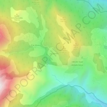Carte topographique Les Selves, altitude, relief