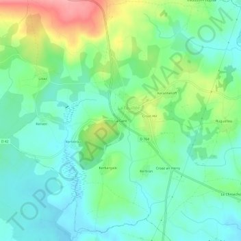Carte topographique La Gare, altitude, relief
